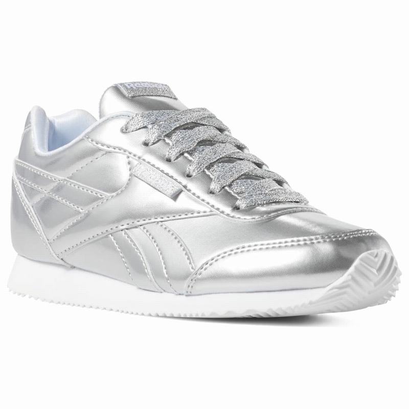 Tenisi Reebok Royal Classic Jog 2 Fete Argintii/Albi Romania PR4397ZJ
